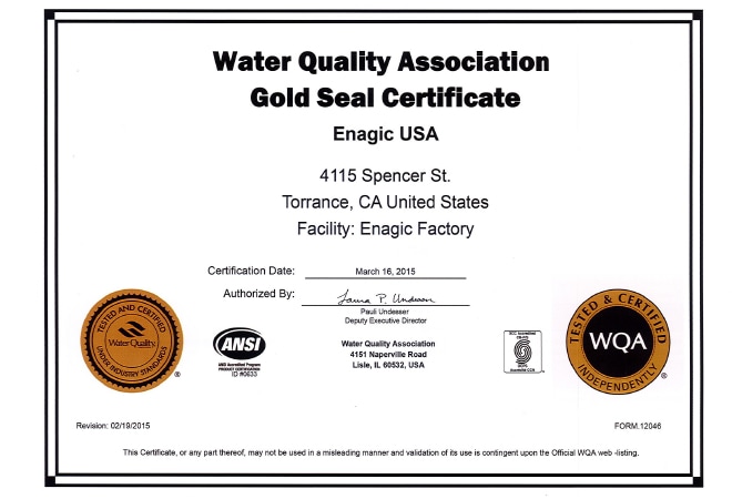 kangen water certifications